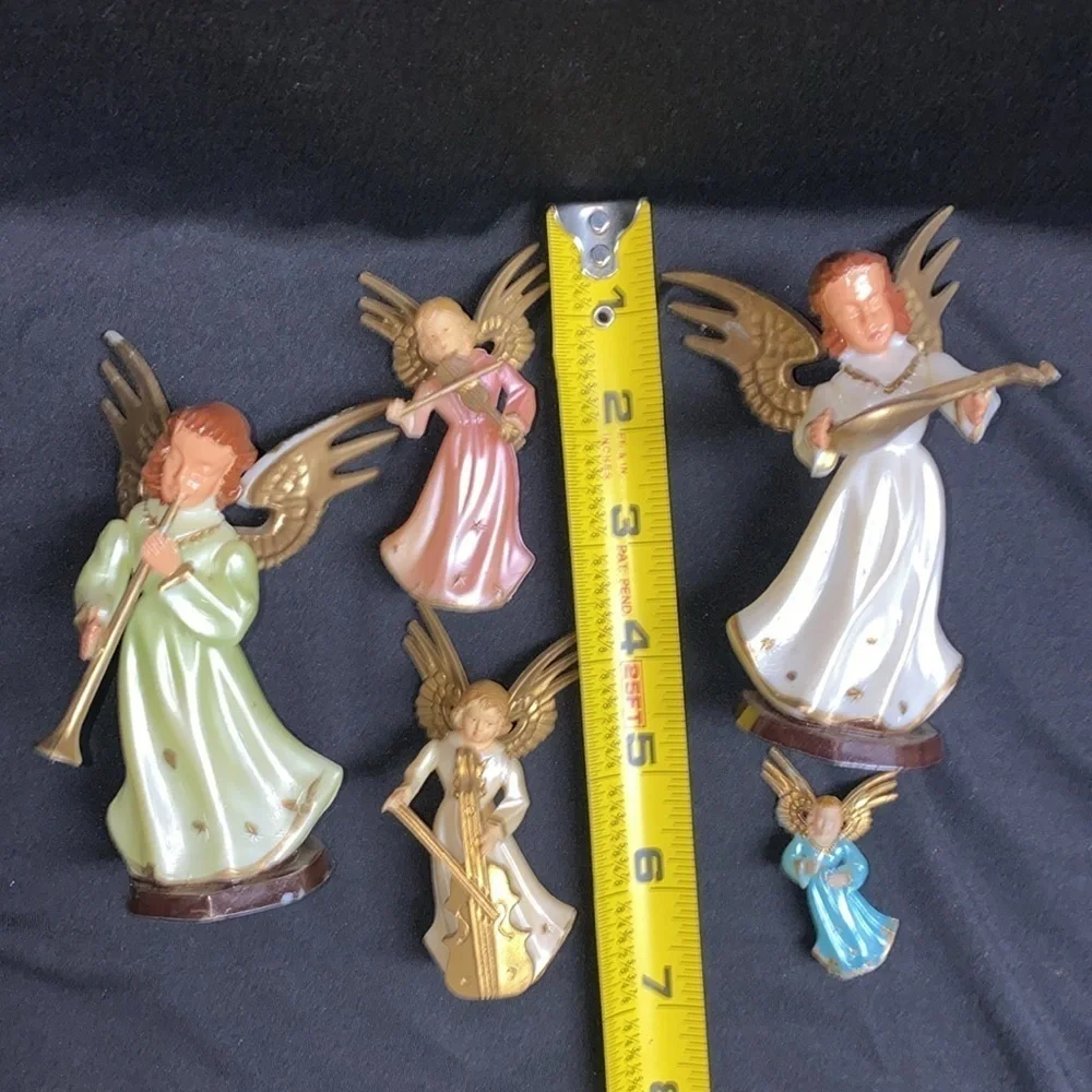 Vintage Christmas Angels figurines mcm Christmas decor 50s home decor prop